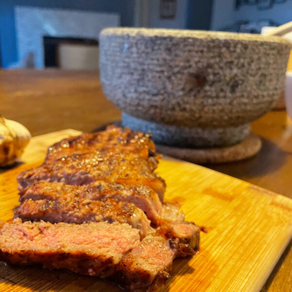 RIB-EYE AND MOLCAJETE.