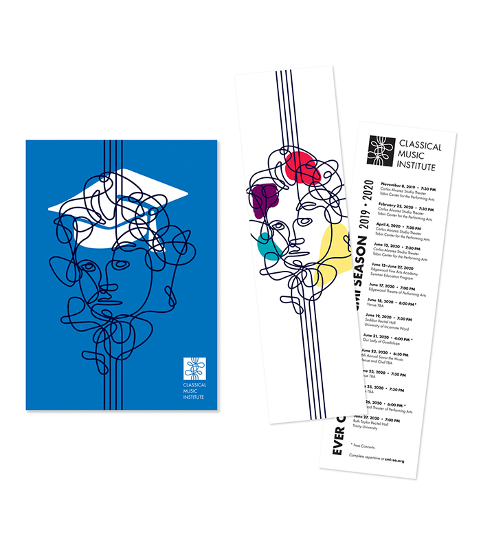 Classical Music Institute bookmark and calendar